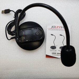 USB Desk Microphone with mute button f laptops. PC. Cable Cord Black. Long neck